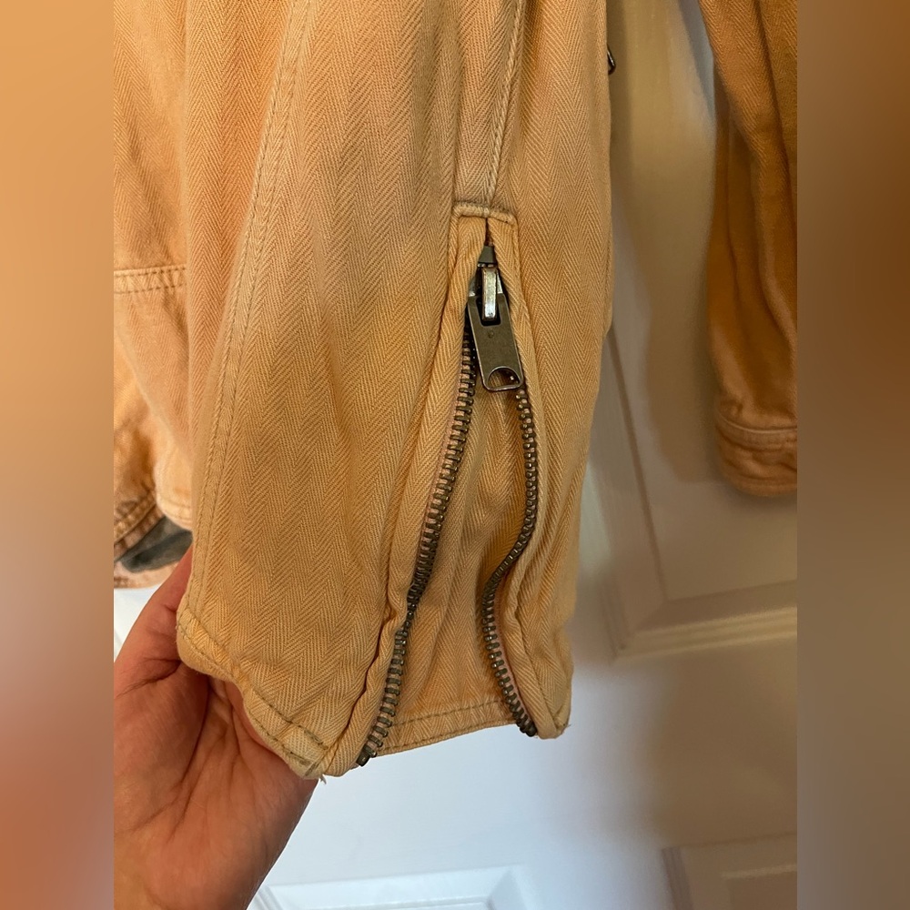 Free People Hooded Dual Placket Linen Blend Moto Beachy Jacket - Picture 8 of 8